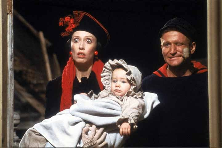 Popeye apareceu em “live-action” nos cinemas em 1980, em comédia musical da Paramount Pictures.